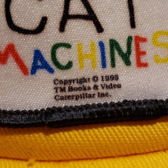 Vintage Toppers I Love Cat Machines Baseball Cap Hat Yellow Youth OS 1995 Retro - Picture 7 of 10